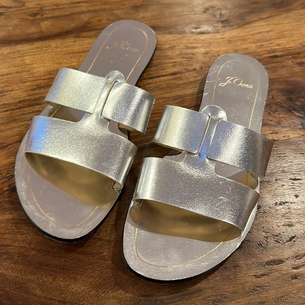 J. Crew Silver Cyprus Sandal Sz9